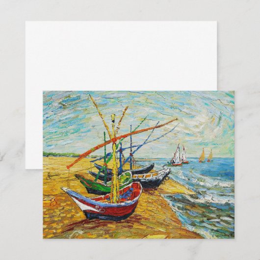 Invitations de bateaux de pêche Van Gogh (Devant / Derrière)