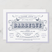 Invitations de BBQ de baby shower de garçon (Devant / Derrière)