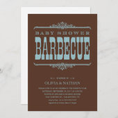 Invitations de BBQ de baby shower de garçon (Devant / Derrière)