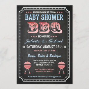 Invitations de BBQ de baby shower (tableau)