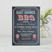 Invitations de BBQ de baby shower (tableau) v.2 (Debout devant)