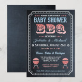 Invitations de BBQ de baby shower (tableau) v.2 (Devant / Derrière)