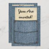 Invitations de BBQ de poche de jeans (Devant / Derrière)