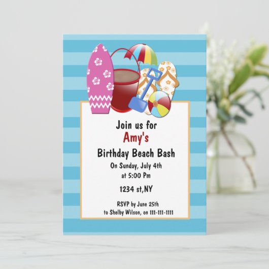 Invitations de beach party (Debout devant)