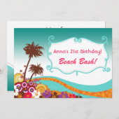 Invitations de beach party (Devant / Derrière)