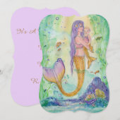 Invitations de bébé maman mermaid (Devant / Derrière)