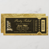invitations de billet de fête doré (Devant / Derrière)
