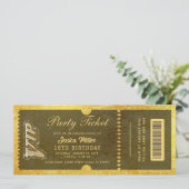 invitations de billet de fête dorées (Debout devant)