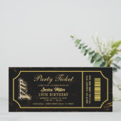 invitations de billet de fête dorées (Debout devant)