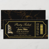 invitations de billet de fête dorées (Devant / Derrière)