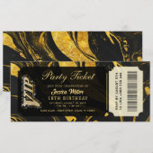 invitations de billet de fête dorées (Devant / Derrière)