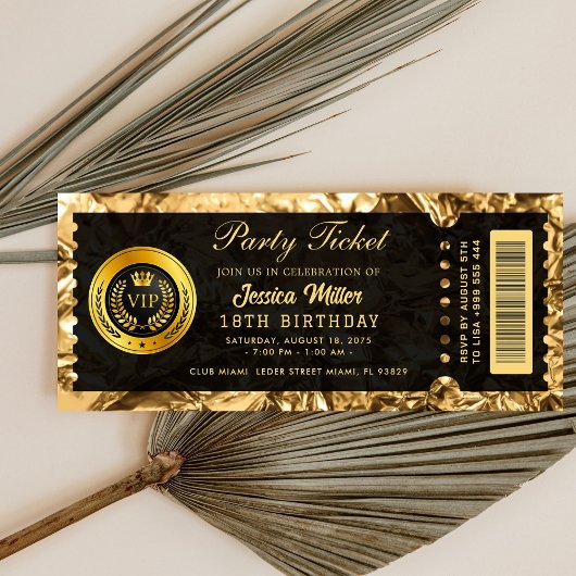 invitations de billet doré