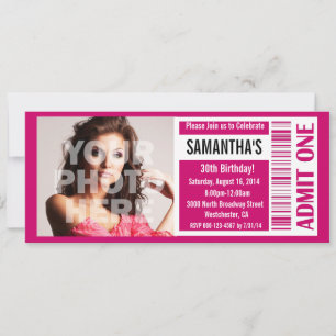 Invitations de billets, billet rose