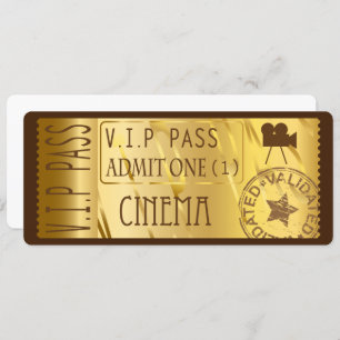 Invitations de billets de cinéma d'or