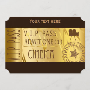 Invitations de billets de cinéma d'or