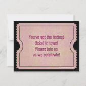 Invitations de billets de Fête des mariées rose vi (Dos)