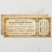 Invitations de billets de la partie de l'engagemen (Devant / Derrière)