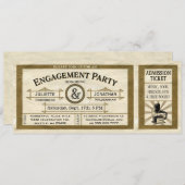 Invitations de billets de la partie de l'engagemen (Devant / Derrière)