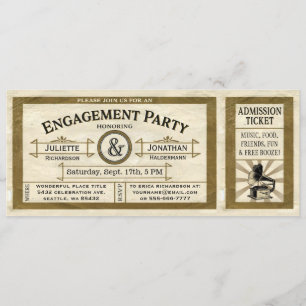 Invitations de billets de la partie de l'engagemen