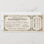 Invitations de billets de la partie de l'engagemen (Devant)