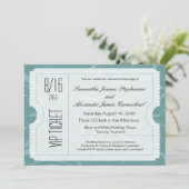 Invitations de billets de Mariage Dusty Blue VIP (Debout devant)