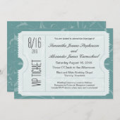 Invitations de billets de Mariage Dusty Blue VIP (Devant / Derrière)