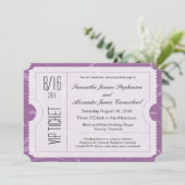 Invitations de billets de Mariage VIP violet (Debout devant)