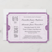 Invitations de billets de Mariage VIP violet (Devant)