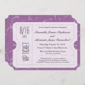 Invitations de billets de Mariage VIP violet (Devant / Derrière)