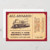 Invitations de billets de train (Devant / Derrière)