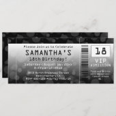 Invitations de billets, noir + blanc (Devant / Derrière)