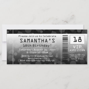 Invitations de billets, noir + blanc