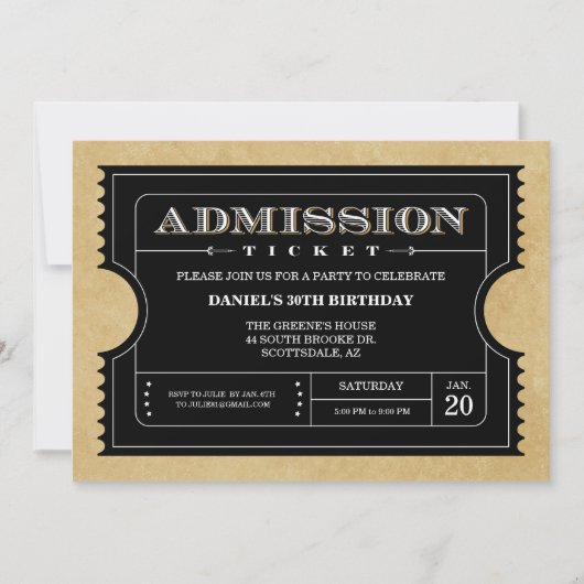 Invitations de billets noirs (Devant)