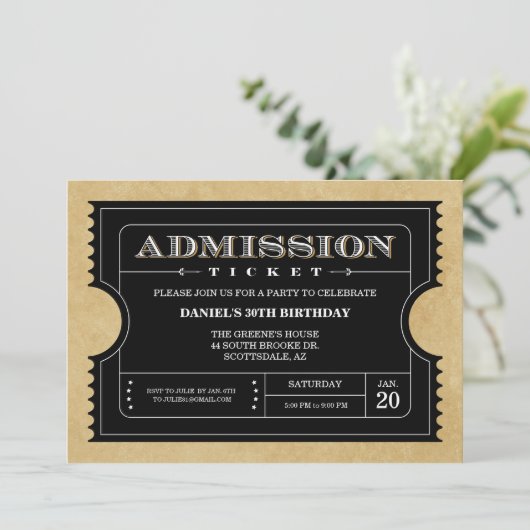 Invitations de billets noirs (Debout devant)