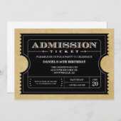 Invitations de billets noirs (Devant / Derrière)