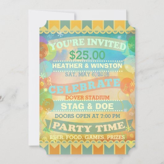 Invitations de billets personnalisés Circus Stag & (Devant)