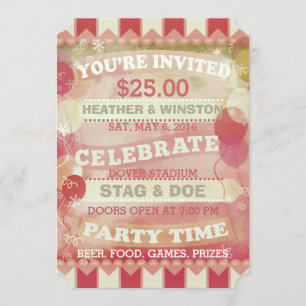 Invitations de billets personnalisés Circus Stag &