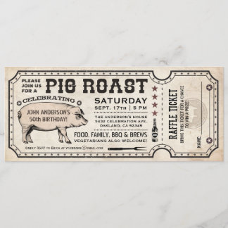 Invitations de billets rôtis de porc avec rabat de