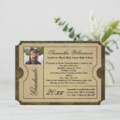 Invitations de billets vintage de diplôme de parac (Debout devant)