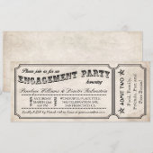 Invitations de billets Vintages de la partie Engag (Devant / Derrière)