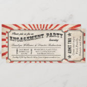 Invitations de billets Vintages de la partie Engag (Devant / Derrière)