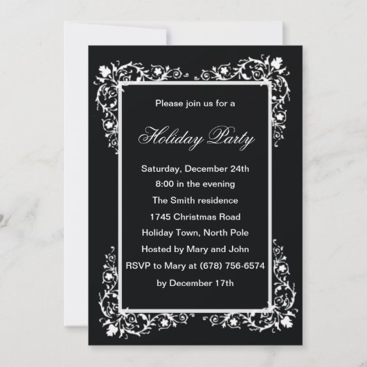 Invitations de Black and White Elegance Party (Devant)