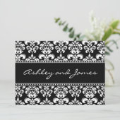 Invitations de Black and White Mariage damassé (Debout devant)