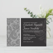 Invitations De Black And White Mariage damassé (Debout devant)