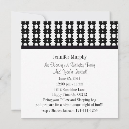 Invitations de Black and White Party (Devant)