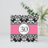Invitations de Black Damask 30e anniversaire rose (Debout devant)