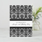Invitations de Black Damask 90th Birthday Party (Debout devant)