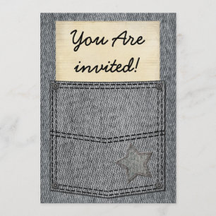 Invitations de Black Jeans Pocket Party