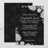 Invitations de Black Mariage damassé (Devant / Derrière)