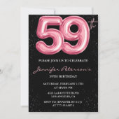 Invitations de Black Pink 59e anniversaire Ballons (Devant)
